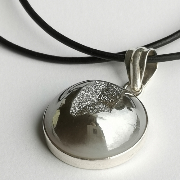 Sterling Silver Druzy Quartz Pendant Necklace NEW - Picture 2 of 9